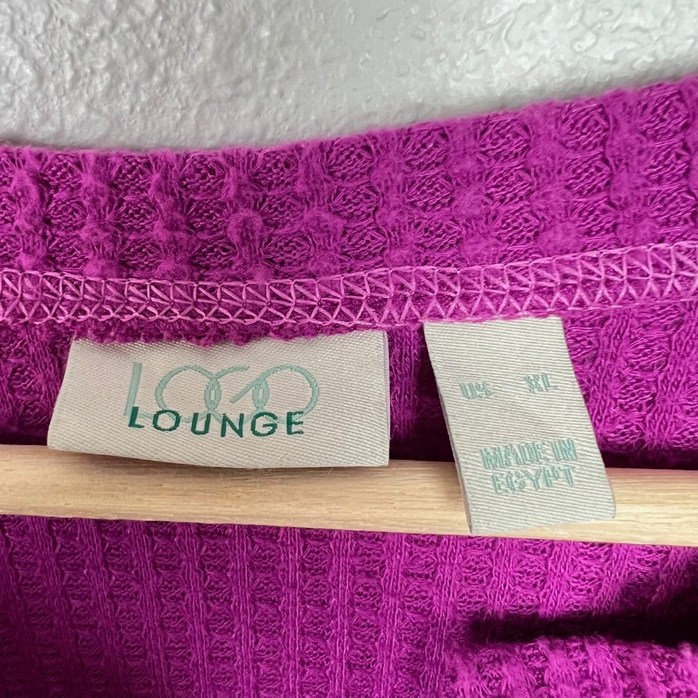 LOGO Lounge Lori Goldstein Wanda Waffle Knit Tunic Top Magenta Purple Womens XL - Picture 3 of 8